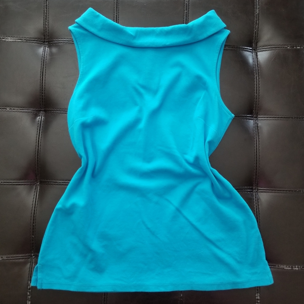❗Talbots Jackie Kennedy Style Teal Cowel Neck Top Small❗